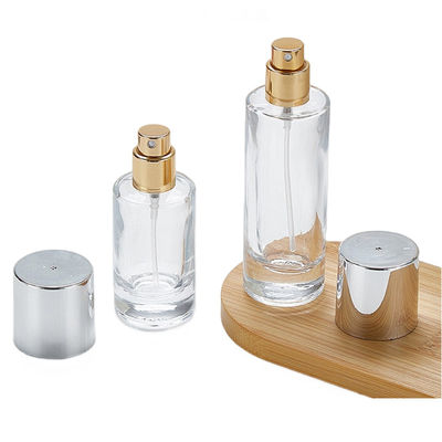 China Transparent Glass Foundation Bottle With Screw Cap 100ml Round Shape Simple Design
