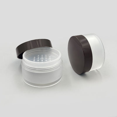 Transparent Round Loose Powder Case 15g Compact Powder Container with Twist Open Lid